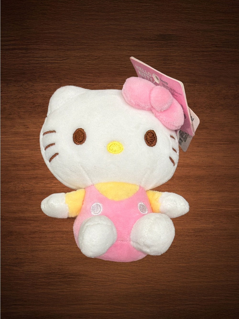 HELLO KITTY SANRIO AOGER PINK/YELLOW SMALL STUFFED DOLL 4” - Picture 3 of 3